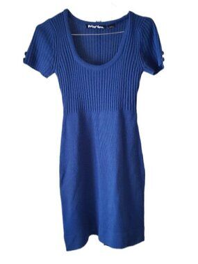 Planet Gold Royal Blue Short Sleeve Knit Dress